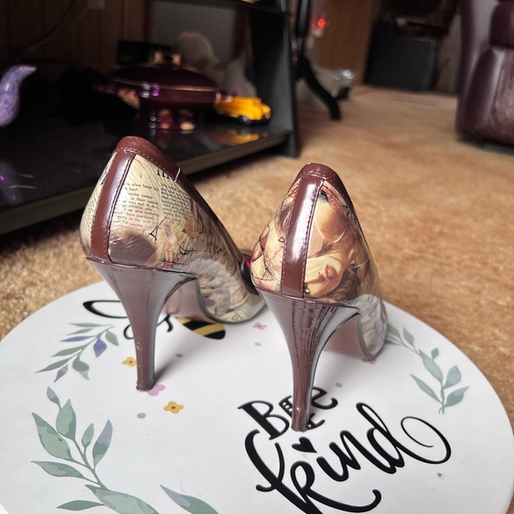 Naughty Monkey Womens Headliner Print Pumps Stiletto High Heels Round Toe. - Picture 8 of 17